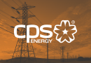 CPS Energy logo against orange background
