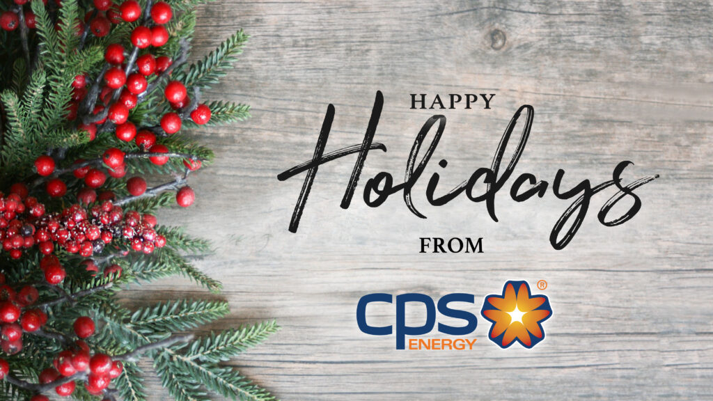 A photo of Happy Holidays message from CPS Energy