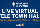 A photo of CPS Energy's Live Virtual Tele Townhall graphics